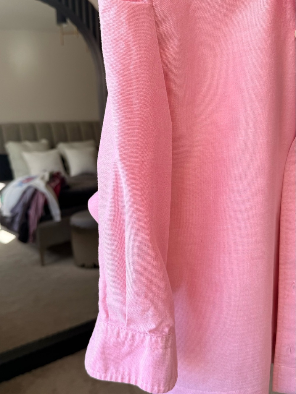 Memorial Day & 4th of July Pink Ruffle Collar Upcycled Shirt - Picture 8 of 15